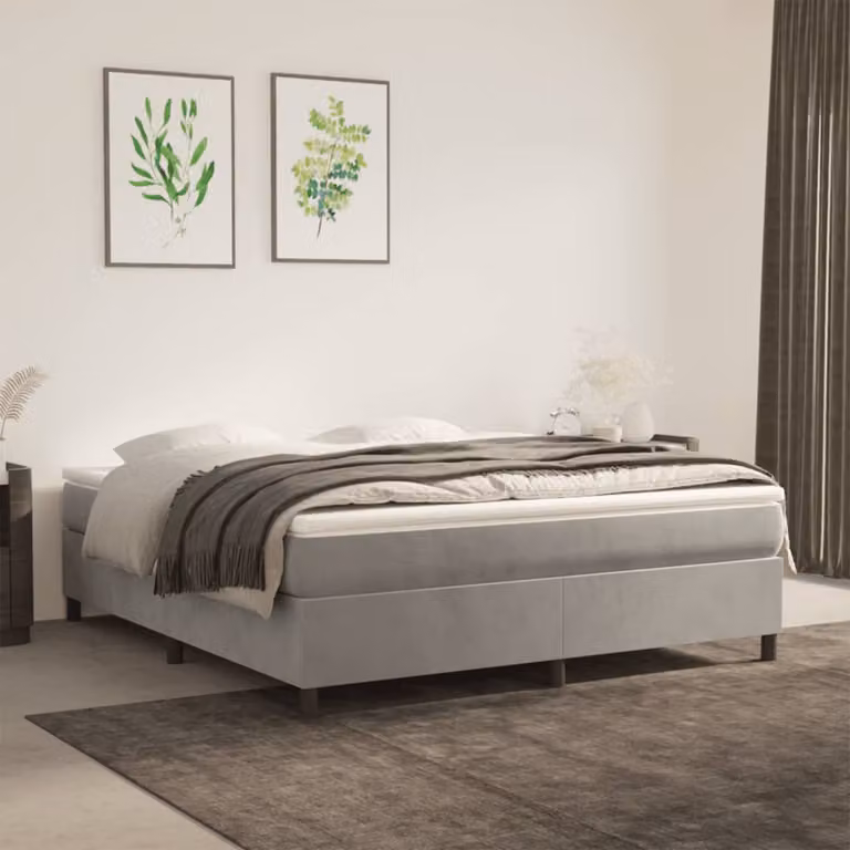 Coprimaterasso vidaXL traspirante in poliestere, disponibile in bianco o grigio, L: 180 cm, P: 220 cm, H: 5 cm