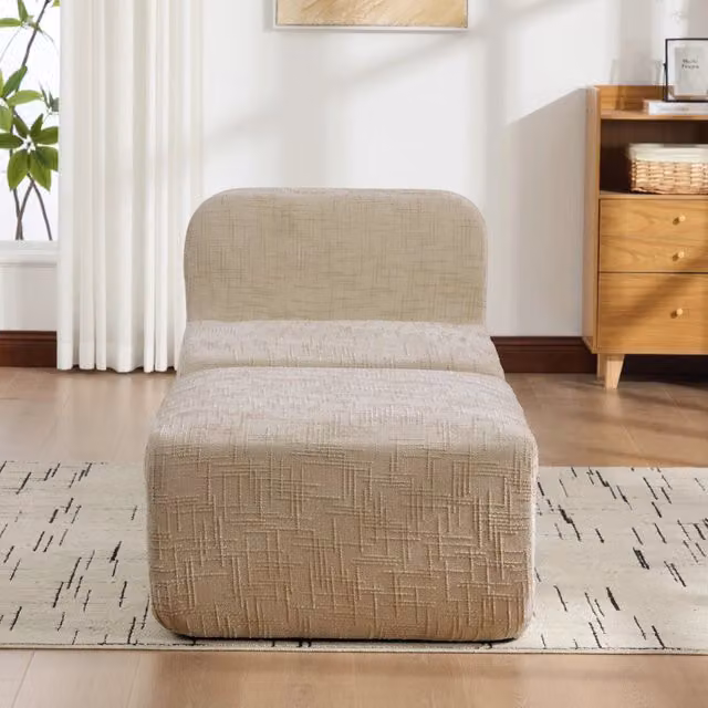 Poltrona reclinabile modulare Singularty in tessuto beige con schiuma ad alta elasticità