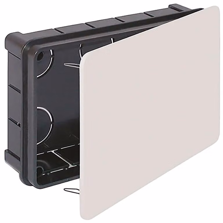 Scatola di registrazione da incasso con coperchio 160 x 100 x 45 mm.