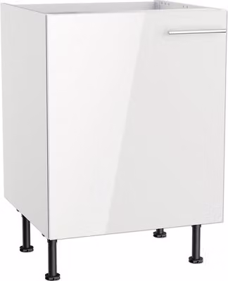Lavello Optifit Rurik986 LxPxH 60 x 58,4 x 87 cm bianco lucido smontato arresto reversibile KFRU SPL606-8+