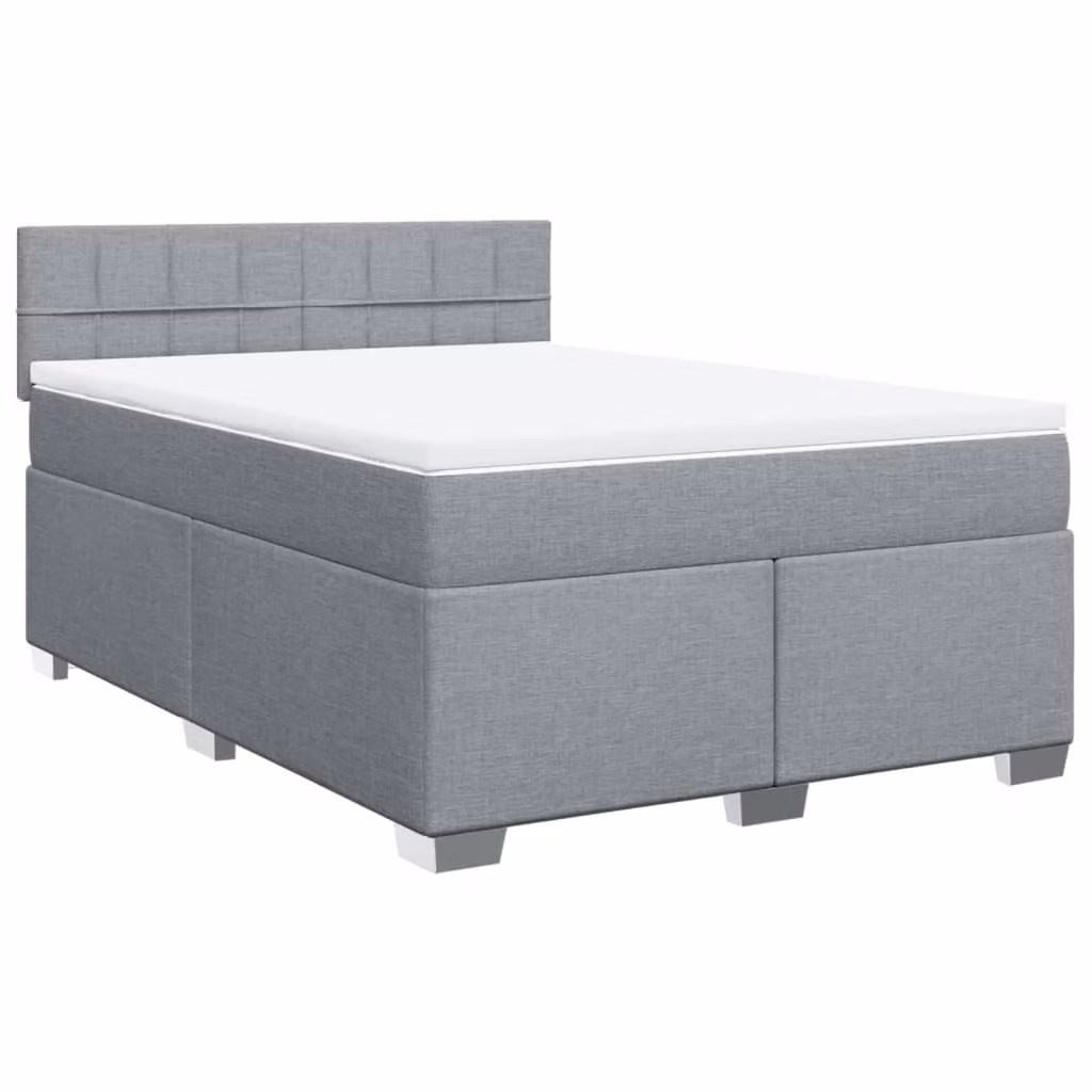 Giroletto a Molle con Materasso Grigio Chiaro 140x200cm Tessuto