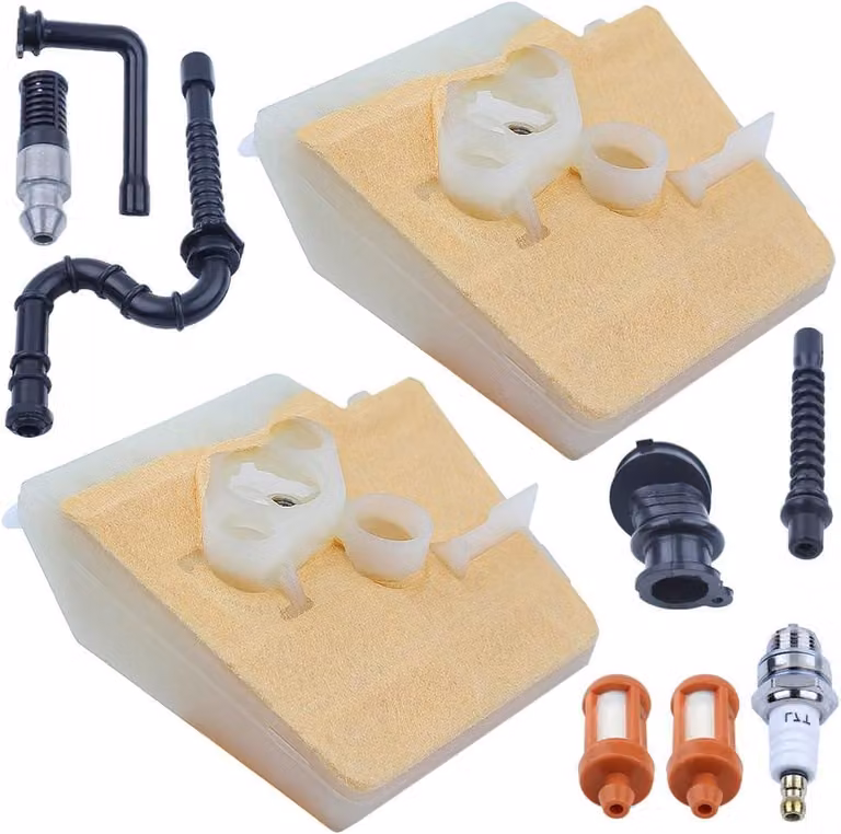 Set di ricambi per motoseghe, include: filtro dell'aria, tubo del carburante, filtro dell'olio, candela, compatibile con modelli MS260 e MS240