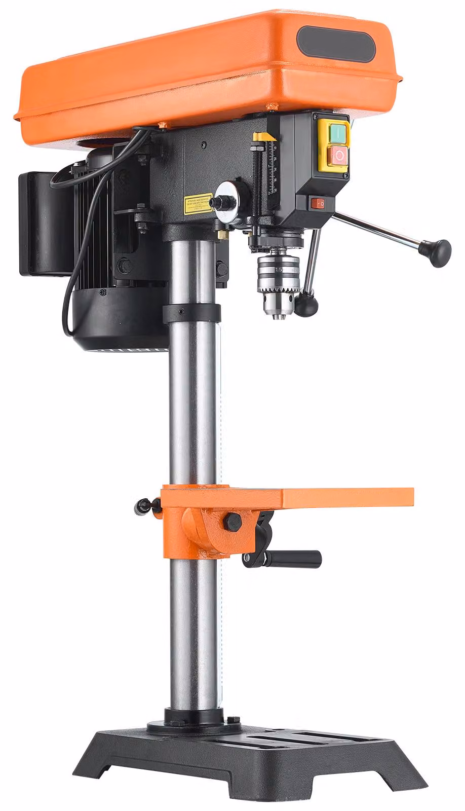 SucceBuy Trapano da banco da 254 mm, motore a induzione da 550 W, trapano con velocità variabile da 550 a 2500 giri/min, piano di lavoro inclinabile da 0 a 45°, posizionamento preciso, adatto per legno e metallo