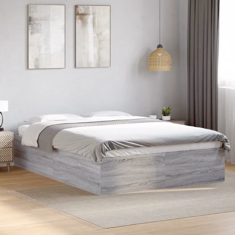 Giroletto vidaXL in legno grigio con doghe fisse per adulti L/P: 120 x 200 cm