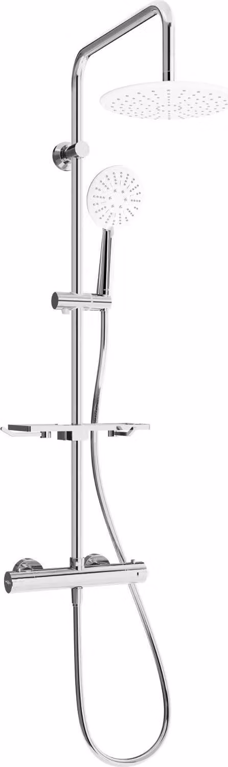 Mexen KT67 set doccia esterno con soffione e miscelatore termostatico, cromo/bianco - 771506793-00