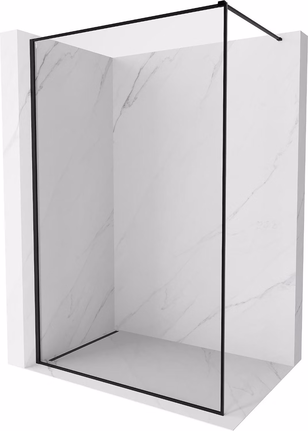 Mexen Kioto-F parete doccia Walk-in con cornice 135 x 202 cm, trasparente 8 mm, nero - 800-135-104-70-00