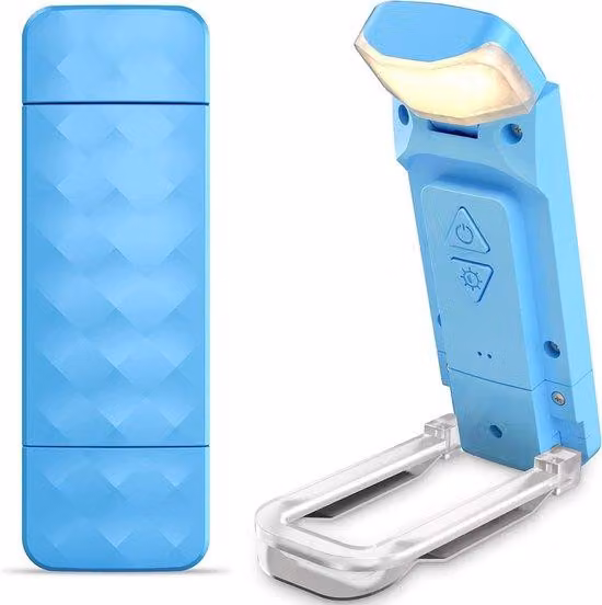 Lampada da mano - Lampada da lettura portatile - Falbar - Filtro luce blu - Ricaricabile tramite USB - 500 mAh - Blu