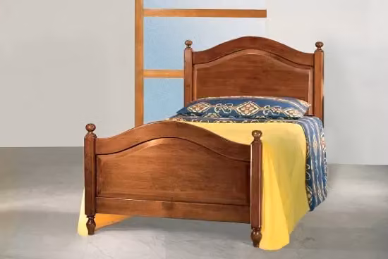 Letto singolo classico in legno tinta noce Mobili 2G L/P/H: 100 x 212 x 111 cm – 2