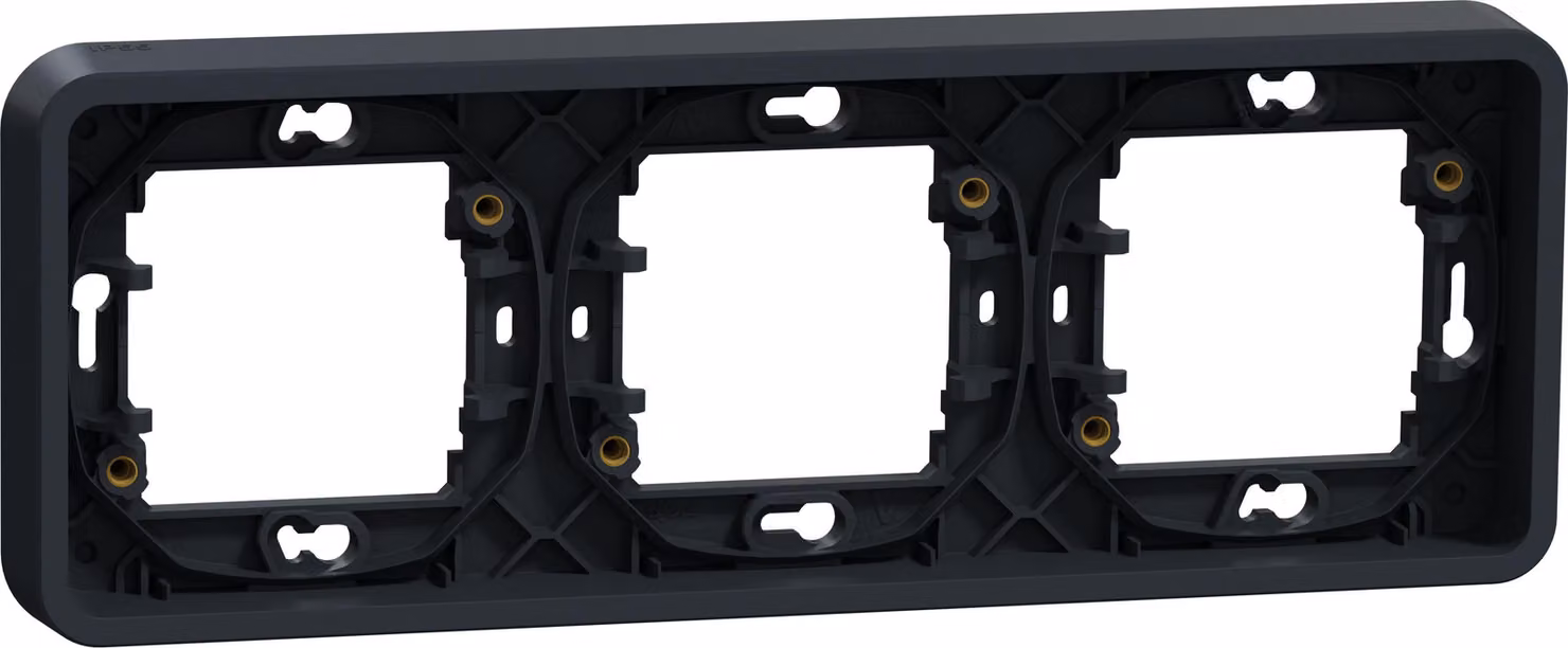Mureva Styl - Telaio 3 posizioni orizzontali - da incasso - IP55 - IK08 - grigio - SCHNEIDER ELECTRIC - MUR34109