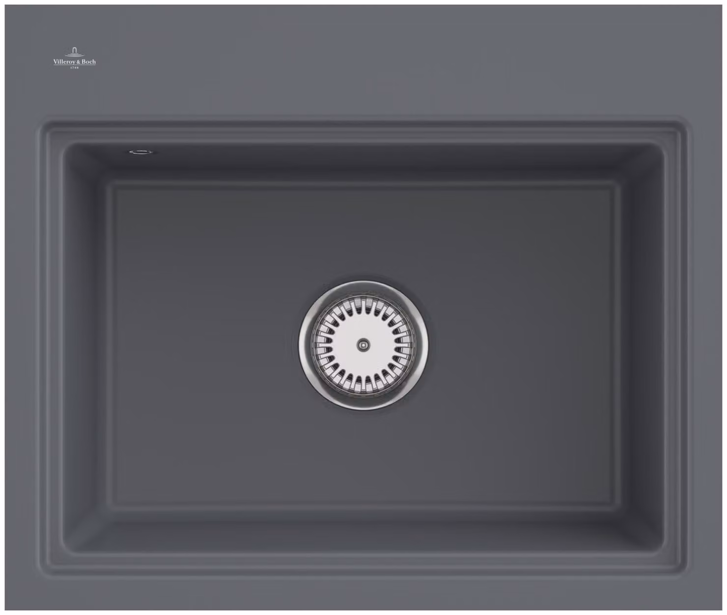 V&B lavello a filo Subway Style 60 S Flat re, con scarico, funzionamento manuale, grafite