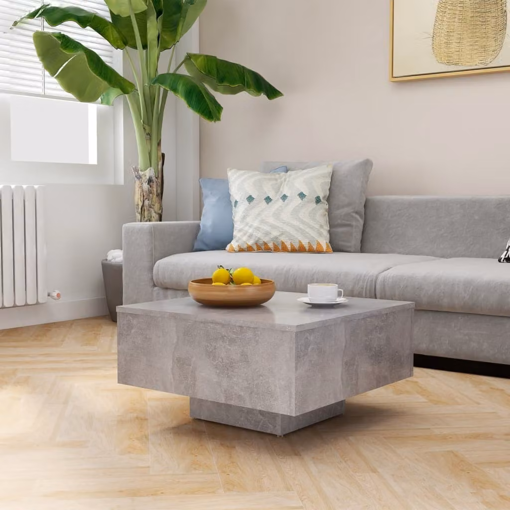 Maison Exclusive - Tavolino grigio cemento 60x60x31,5 cm Materiale ligneo