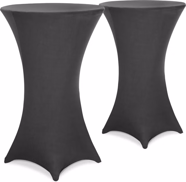 Set di 2 copritavolo da bar Detex in poliestere ed elastane colore antracite Ø80 cm – 1