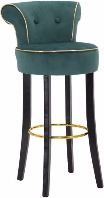 Sgabello Bar Luxy Mauro Ferretti in Velvet Verde L 46 cm, P 48 cm, H 96 cm – 1