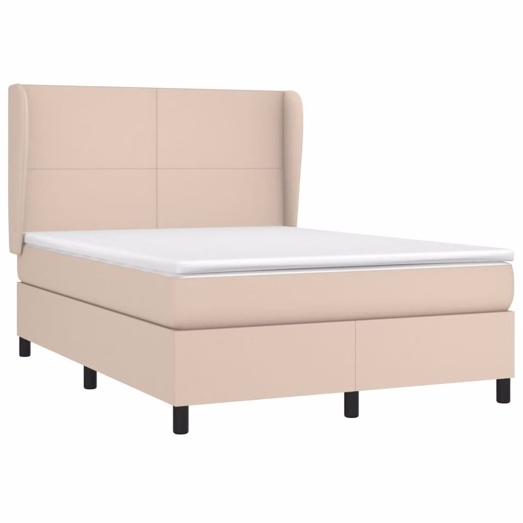 Giroletto a Molle con Materasso Cappuccino 140x200cm Pelle finta
