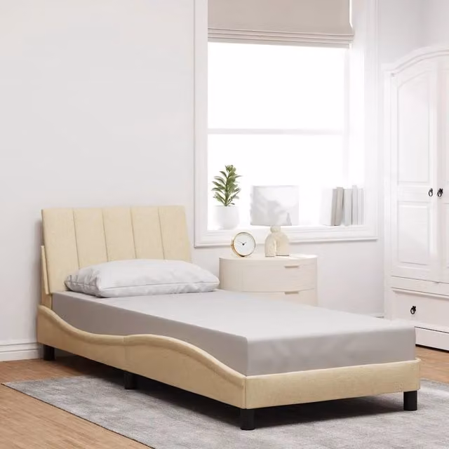 Giroletto senza materasso Hanko vidaXL in tessuto beige L/P: 90 x 190 cm