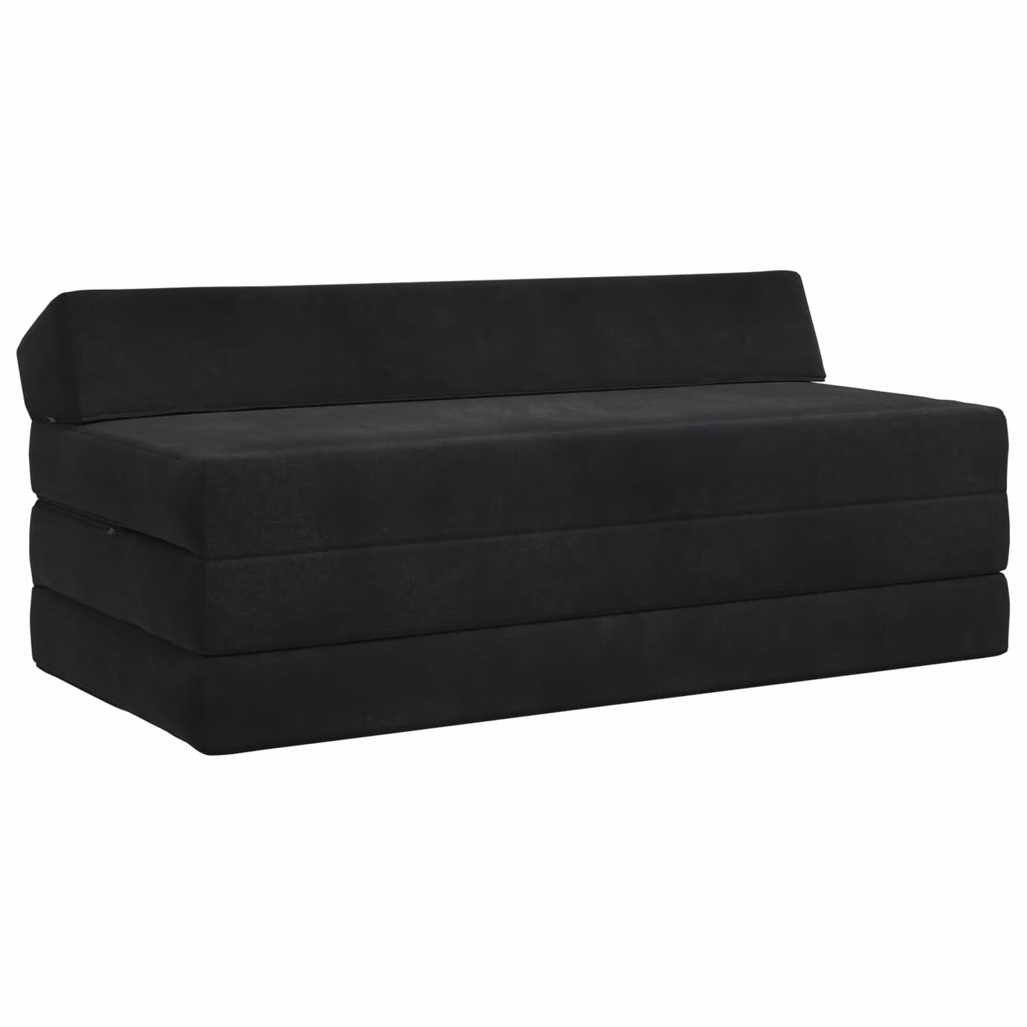 vidaXL Divano Letto Pieghevole Moderno in Tessuto Nero L/P/H: 120 x 60 x 49 cm