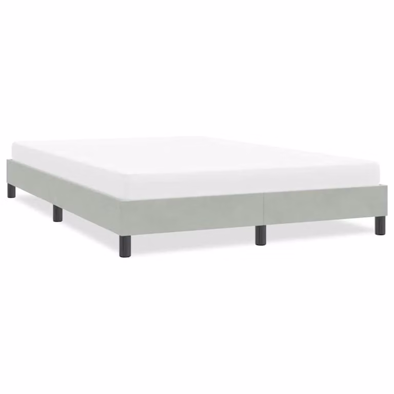 vidaXL Giroletto in Velluto Grigio Chiaro senza Materasso L: 160 cm, P: 213 cm