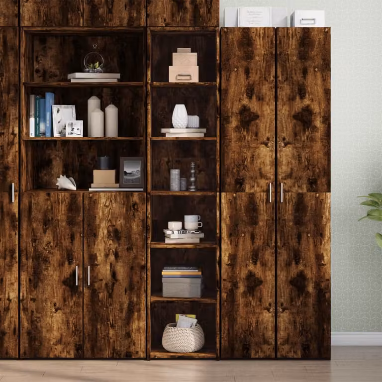 Credenza moderna vidaXL in legno multistrato e MDF colore rovere fumo, L 40 cm x P 41 cm x H 185 cm