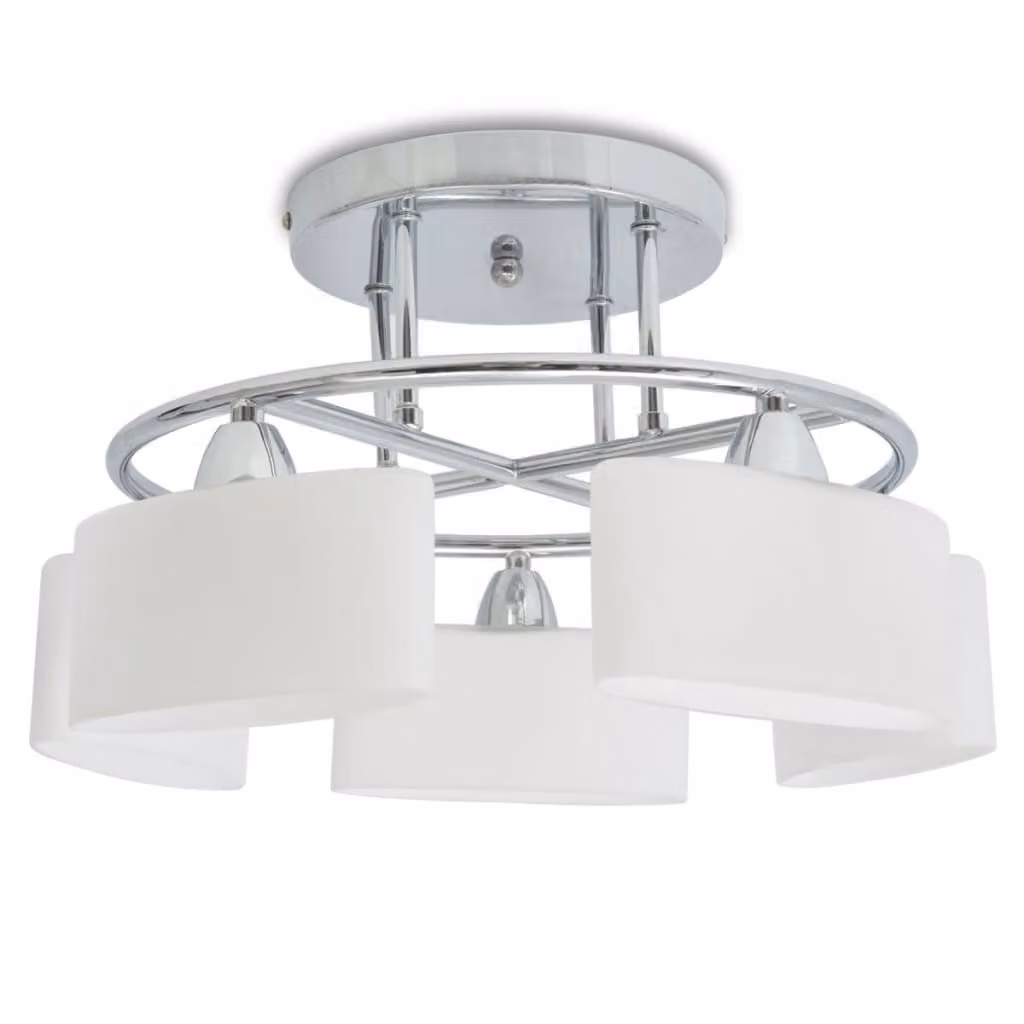 vidaXL Plafoniera paralumi in vetro ellissoidale 5 lampade E14 200 W