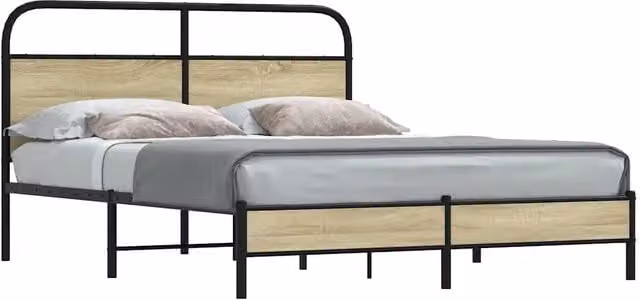 Struttura Letto Design Mania in Rovere Sonoma e Truciolato, L 150 x P 200 cm