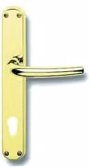 Set di maniglie per porta con placca Yale Milena in ottone lucido