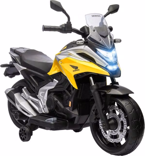 Motocicletta Elettrica per Bambini Minimal Gialla con Luci e Suoni per Età 3-6 Anni