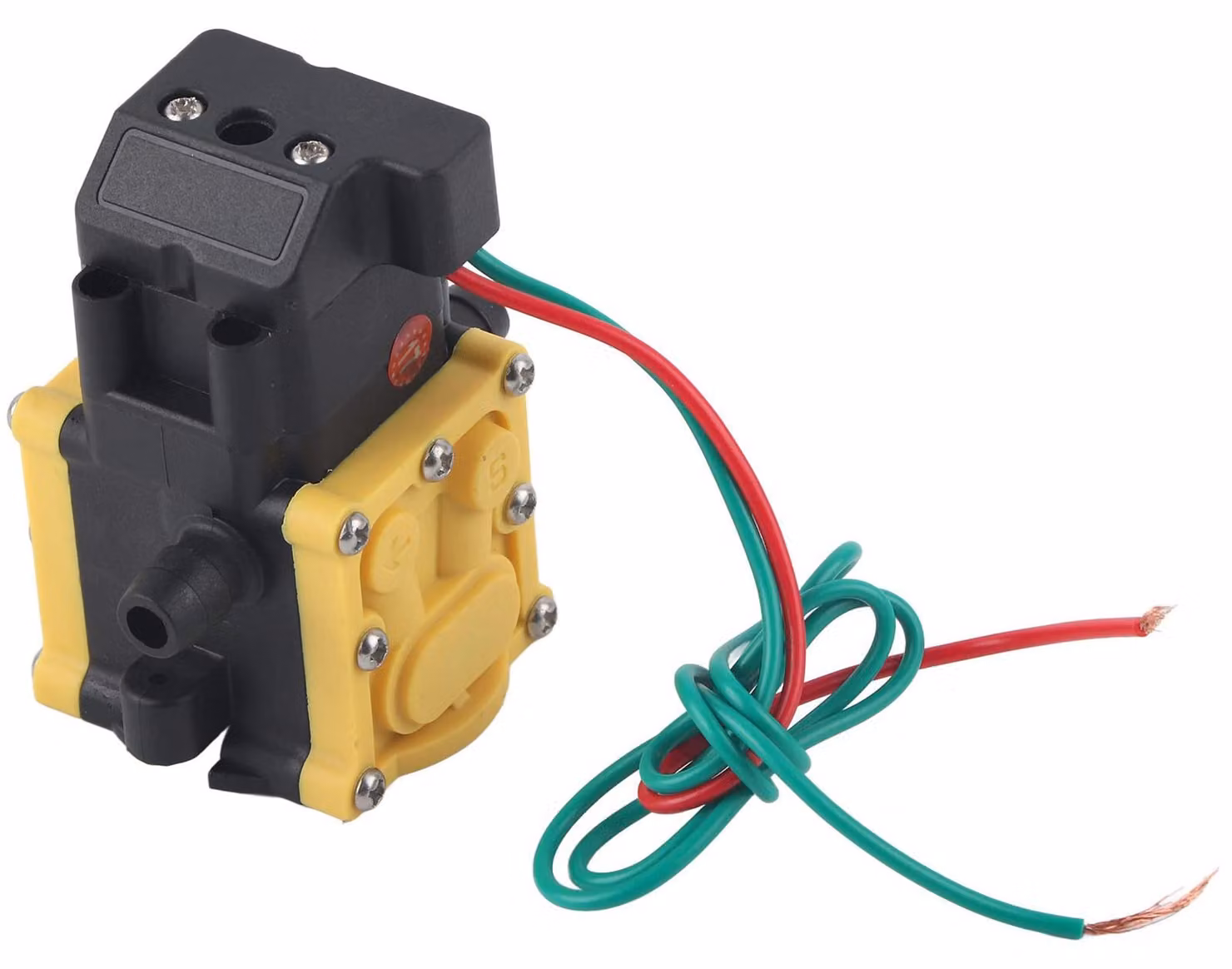 Pompa a membrana autoadescante a 12 V, dimensioni 8x7x5 cm, per irrigazione