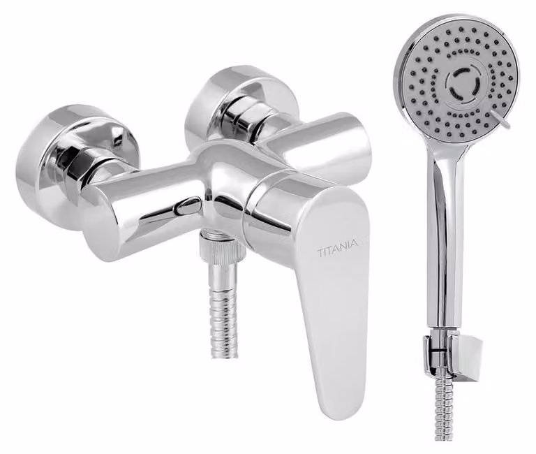 Miscelatore doccia a parete Titania Fresh ECO, 100 mm, cromato