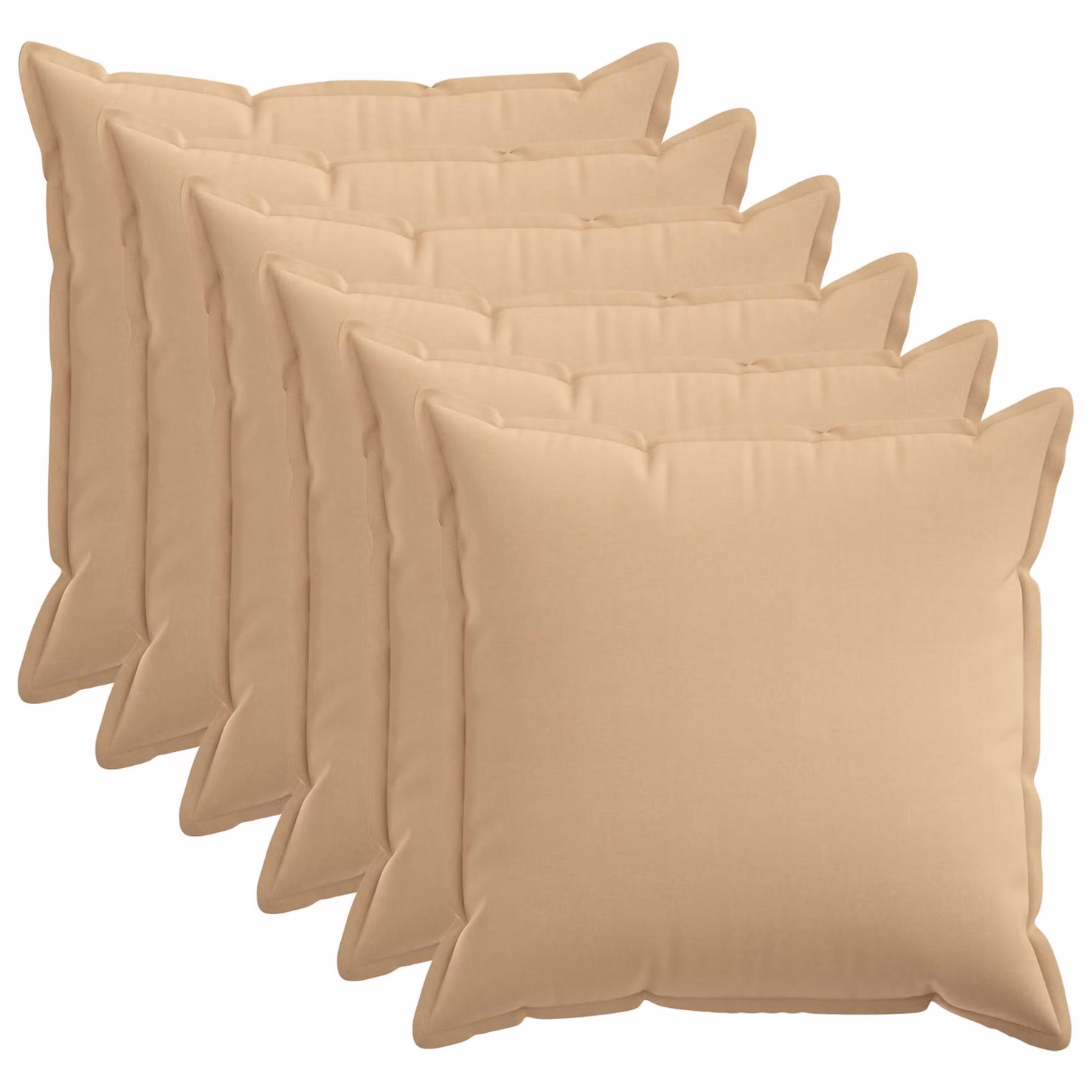 Set di 6 federe vidaXL HOUTEN beige, forma quadrata, L 80 x P 80 cm