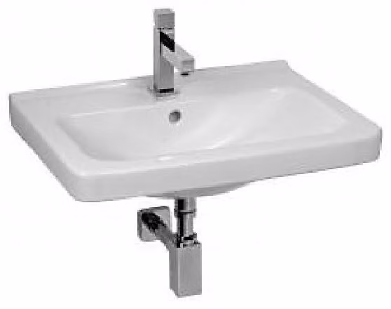 Jika Cubito - Lavabo, 650x485 mm, senza foro per miscelatore, bianco H8104240001091