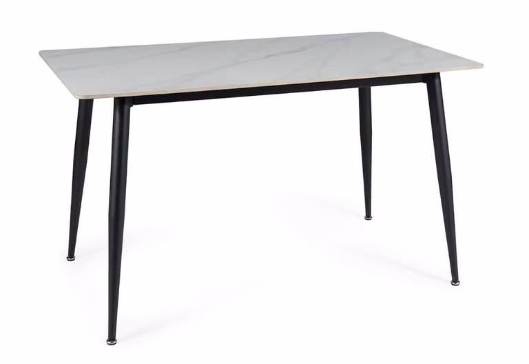 Tavolo da pranzo JUSEF - 130x70, bianco / nero