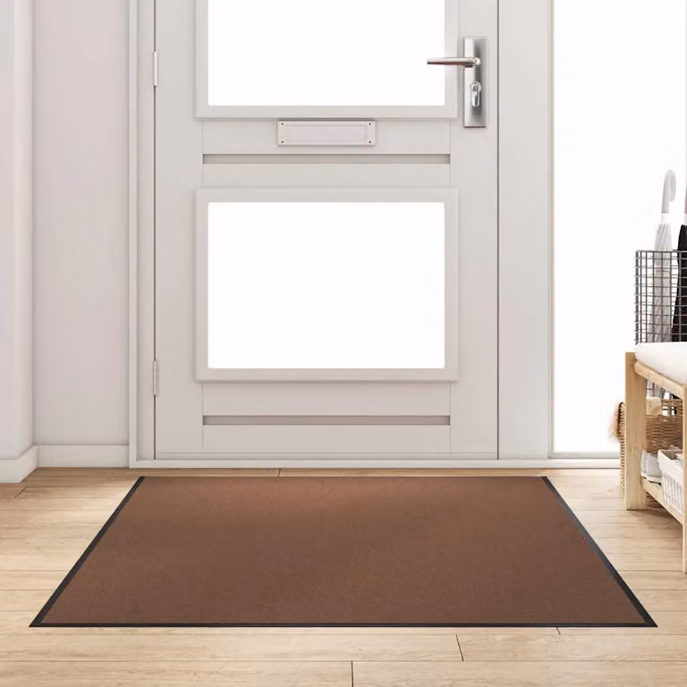 Tappetino moderno vidaXL rettangolare marrone e nero in poliammide, L: 180 cm, P: 120 cm