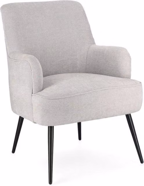 Poltrona Soggiorno 60x67x79 cm Adeline in Tessuto Grigio Chiaro