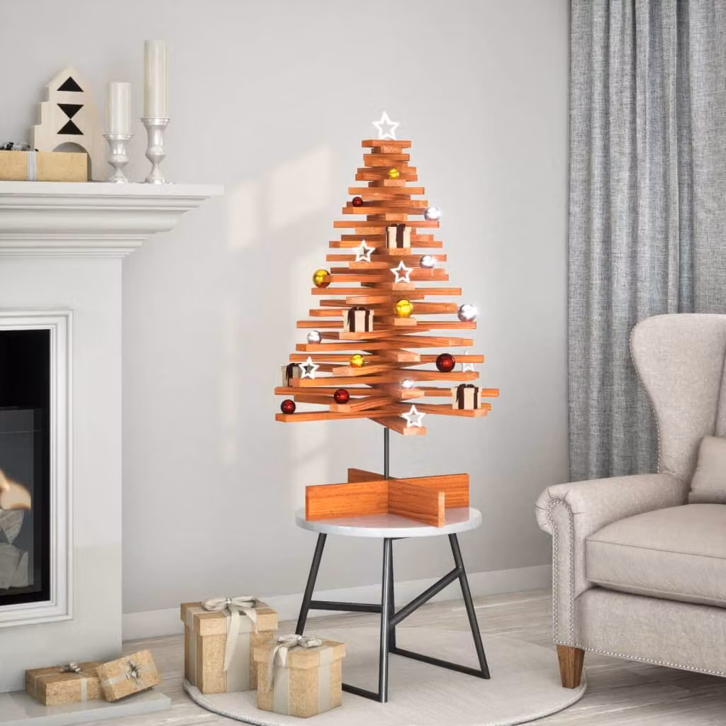 Maison Exclusive - Albero di Natale da decorare Marrone cera 100 cm Legno massello di pino