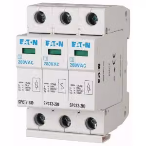 Scaricatore di sovratensione Eaton innestabile, 3 poli, 385 V CA, 3x20 kA 167605