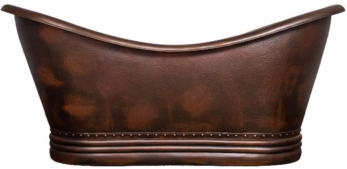 Casa Padrino Luxury Art Nouveau Copper Bathtub Bronze 170 x 72 x H. 71 cm - Freestanding Retro Bathtub - Rustic Copper Bathroom Furniture
