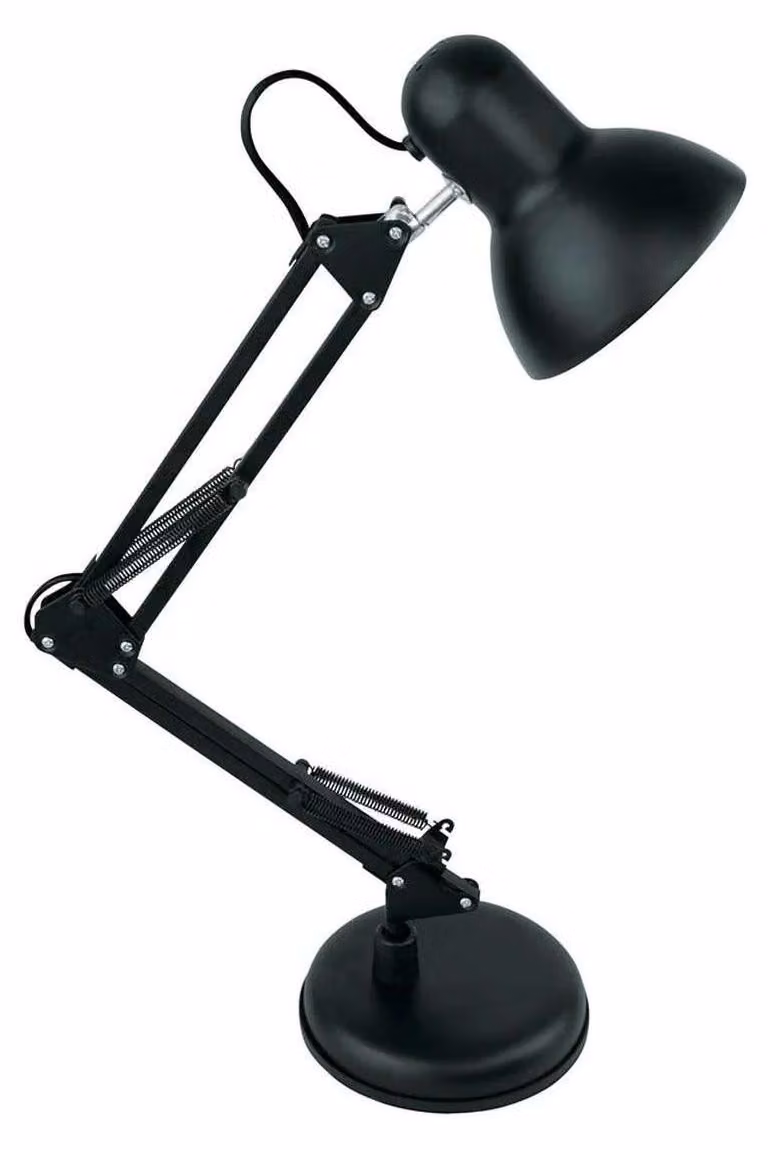 Lampada da tavolo Avide Basic, stile vintage, nera, in plastica, max 60W