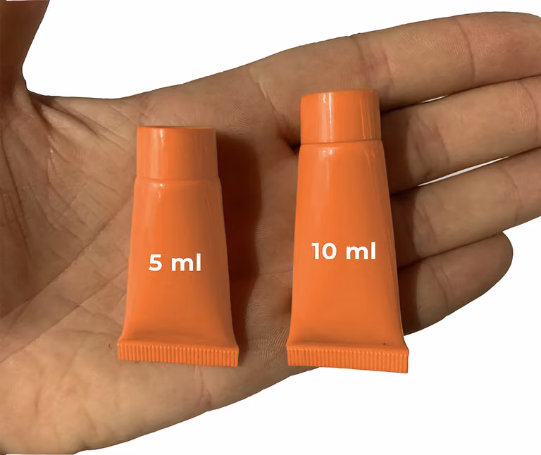 Set di 50 tubi cosmetici ricaricabili (10 ml, arancione)