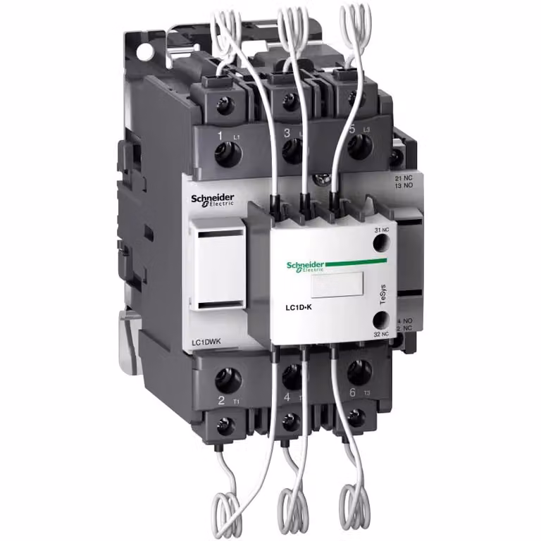 Contattore per condensatori Schneider Electric, 3p+1S+2Ö, 60 kVAR/400 V, 110 V 50/60 Hz LC1DWK12F7