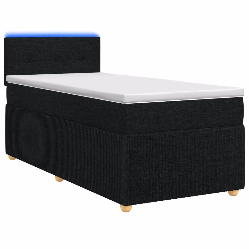 Letto box spring ibrido vidaXL con materasso a molle insacchettate e base contenitore, colore nero, L/P/H: 190 x 90 x 46 cm – 2