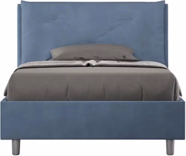 Letto una piazza e mezza contenitore Appia Large Ityhome imbottito in microfibra blu L/P/H: 212 x 120 x 135 cm