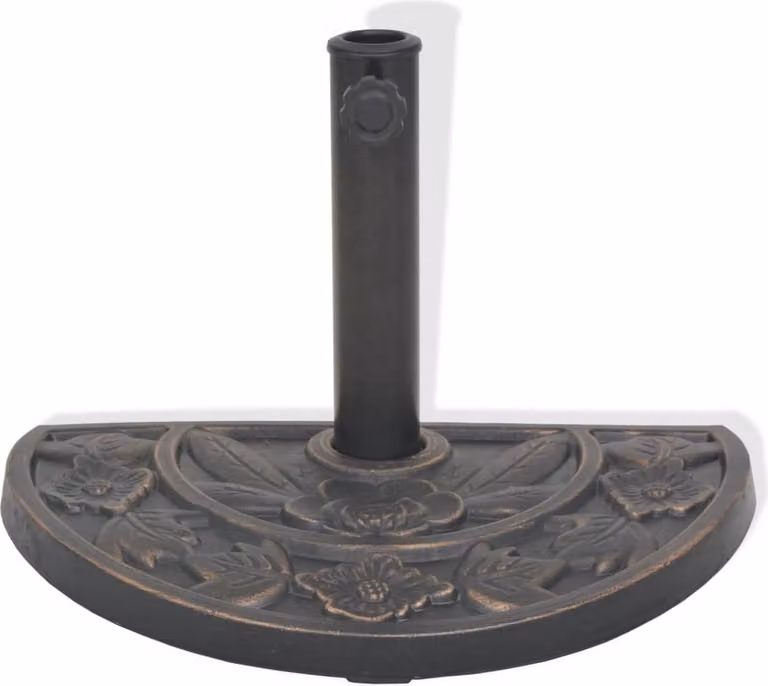 vidaXL Supporto per ombrellone in resina semicircolare bronzo 9 kg