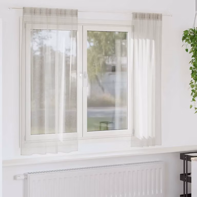 Set di 2 tendine velate vidaXL in poliestere beige, L: 175 cm x H: 140 cm
