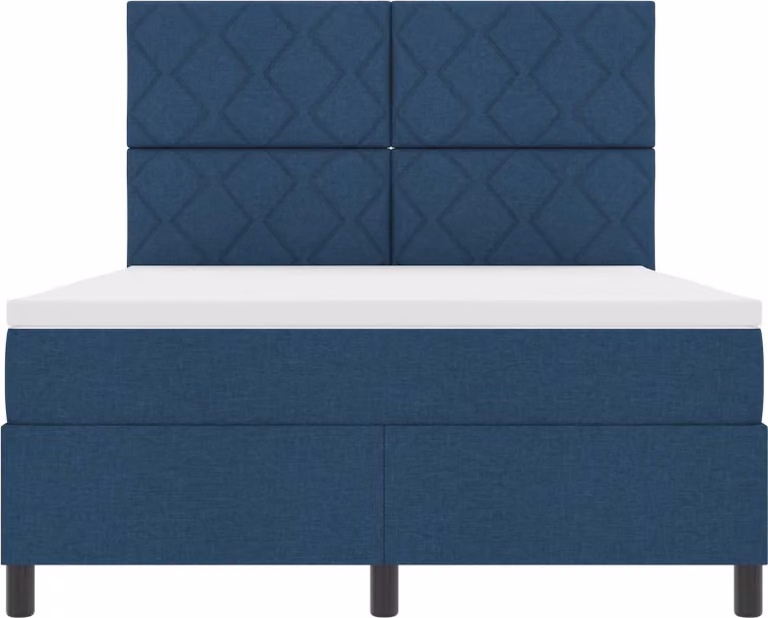 Maison Exclusive - Letto boxspring con strisce luminose a LED blu, 140 x 200 cm, rivestimento in tessuto
