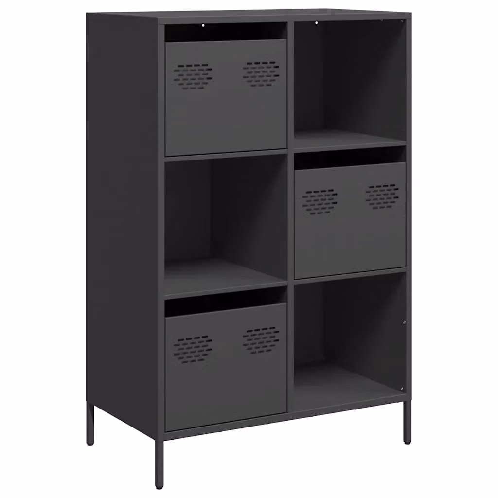 Credenza Buffet Design Mania in Acciaio Nero Opaco H 103,5 x L 68 x P 39 cm – 2