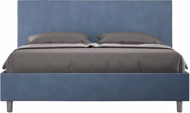 Letto matrimoniale king size Adele Ityhome con rete imbottita in microfibra blu L: 170 cm, P: 210 cm