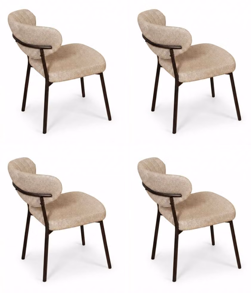 4 sedie, stile moderno, colore beige, imbottitura morbida e confortevole, nuove, compatte e versatili