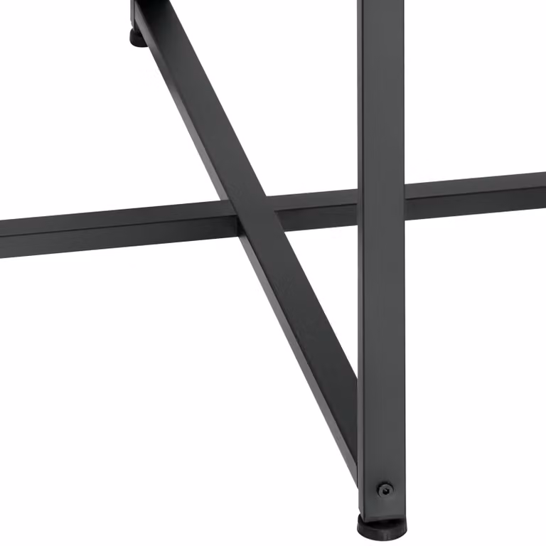Tavolino da salotto rotondo Tectake in stile industriale con finitura opaca marrone e nero, L/P/H: 88,5 x 47 x 150 cm