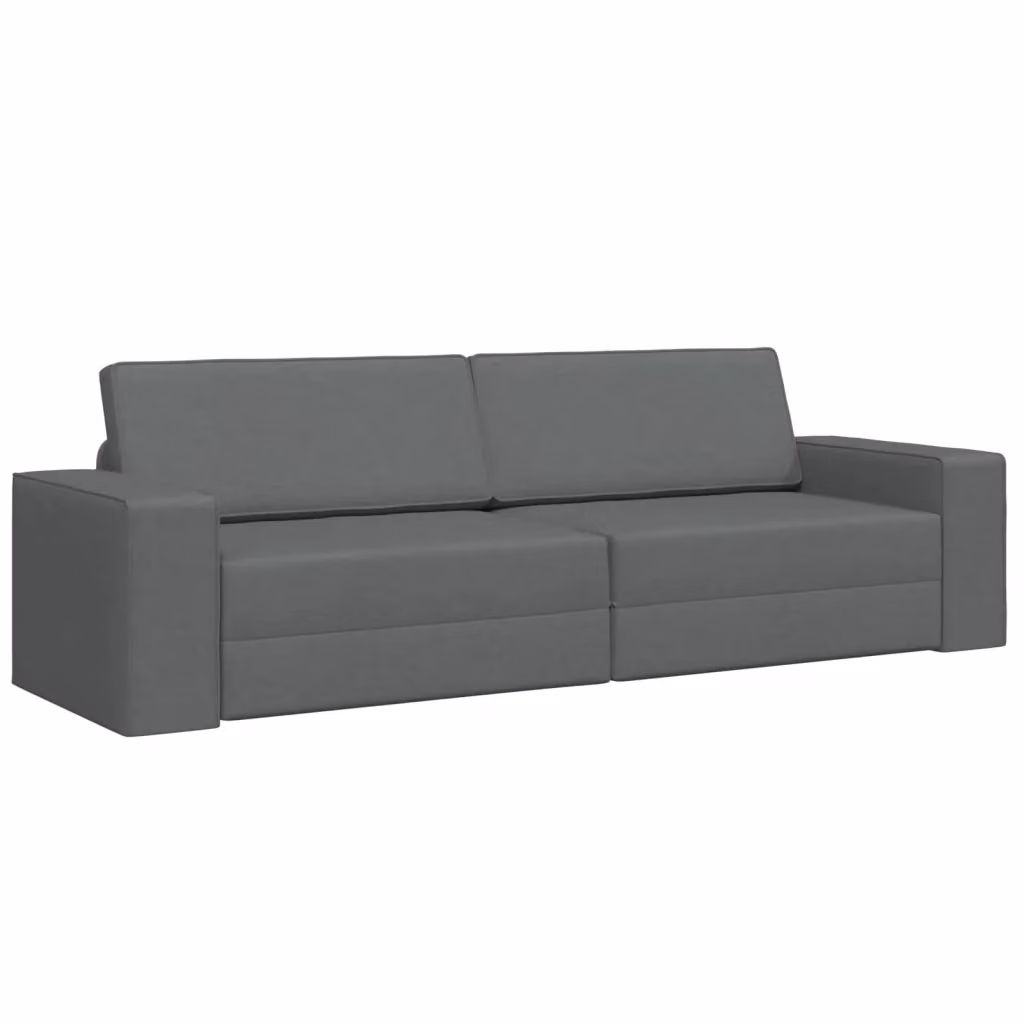 Divano letto moderno vidaXL in tessuto grigio con funzione notte e coperture rimovibili L: 245 cm, P: 78 cm, H: 77 cm – 2