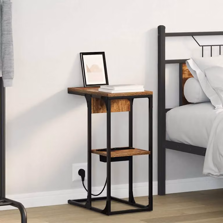 Armadio da Notte vidaXL in Rovere Fumé Marrone L: 41,5 cm, P: 26 cm, H: 60,5 cm